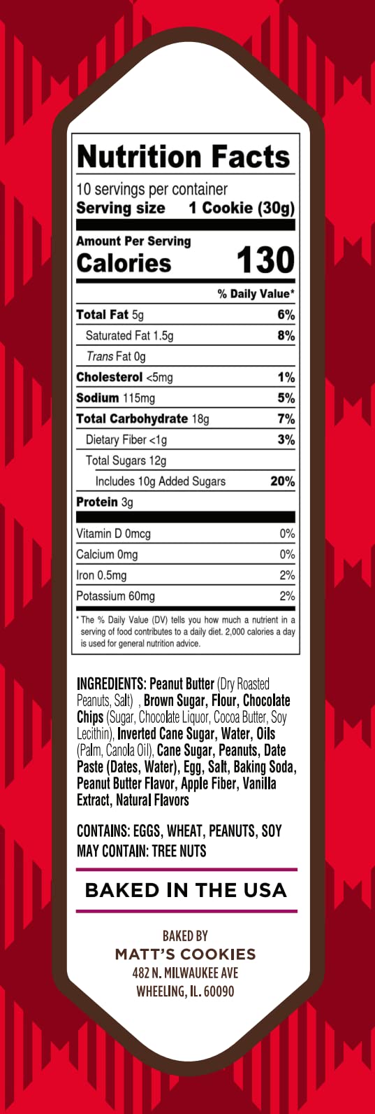 Matt's Cookies - Cookies Peanut Butter - Case of 6-10.5 OZ (6x10.5 OZ)