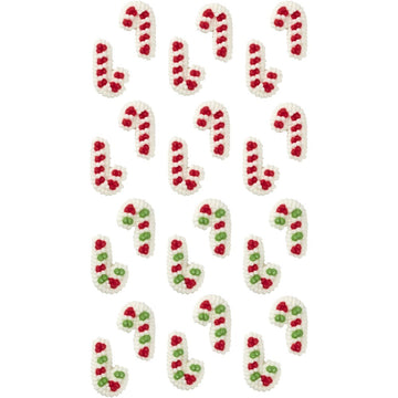 Wilton Mini Candy Cane Edible Cupcake Toppers, Red, Green
