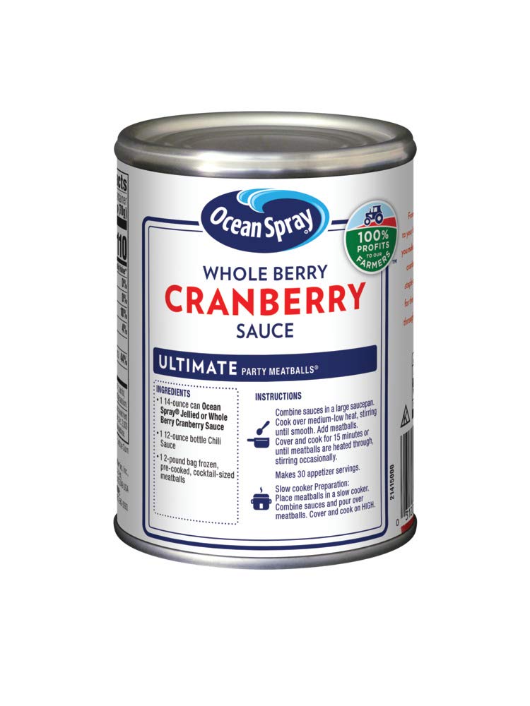 Ocean Spray Whole Berry Cranberry Sauce, 14 Ounce Can