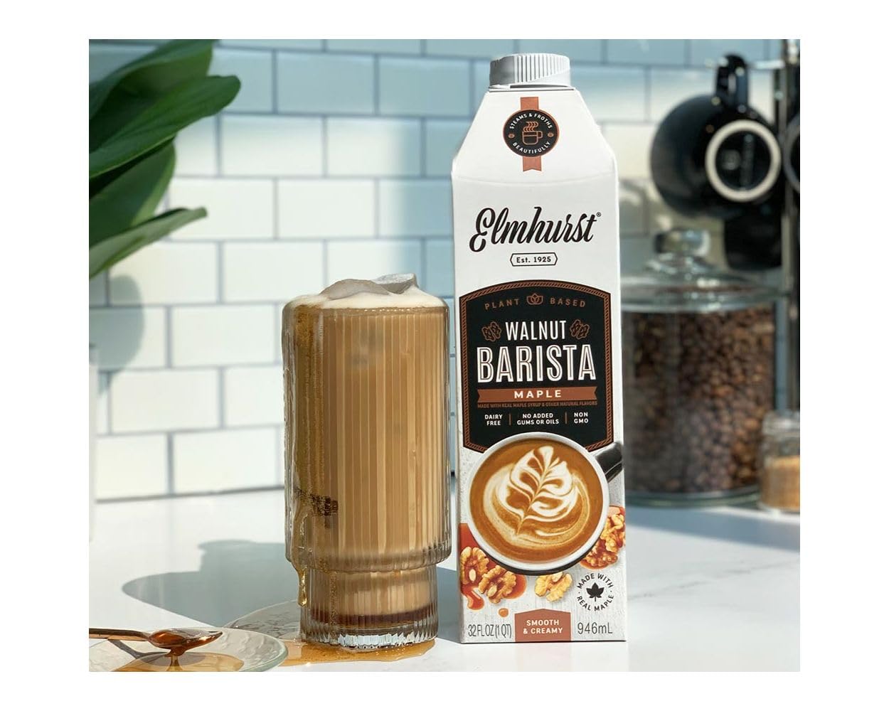 ELMHURST Maple Walnut Barista Milk, 32 Fl Oz