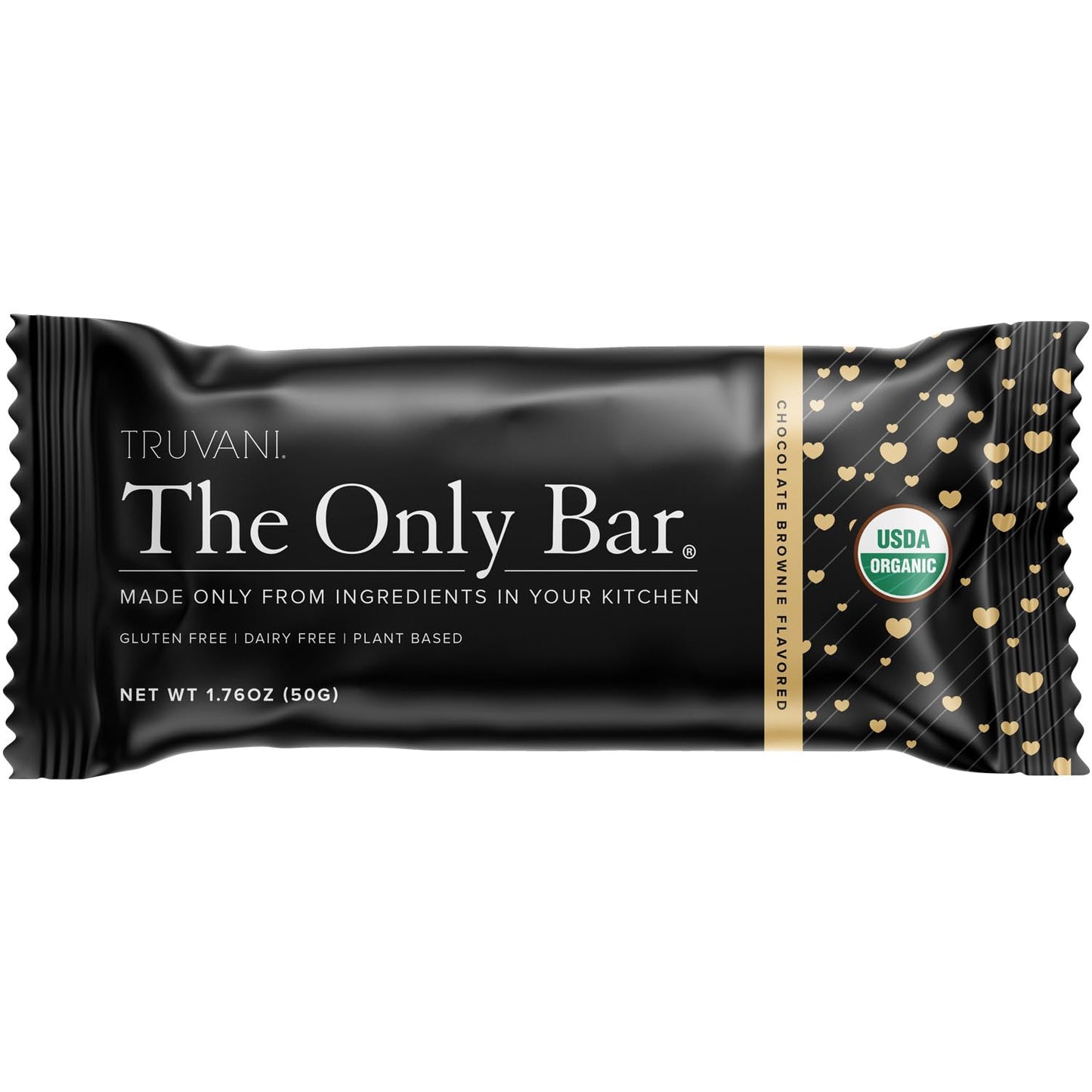 Truvani Plant Based Snack Bar | Chocolate Brownie Single Bar | 7G Protein | Usda Organic And Vegan | The Only Bar | Dairy, Soy,