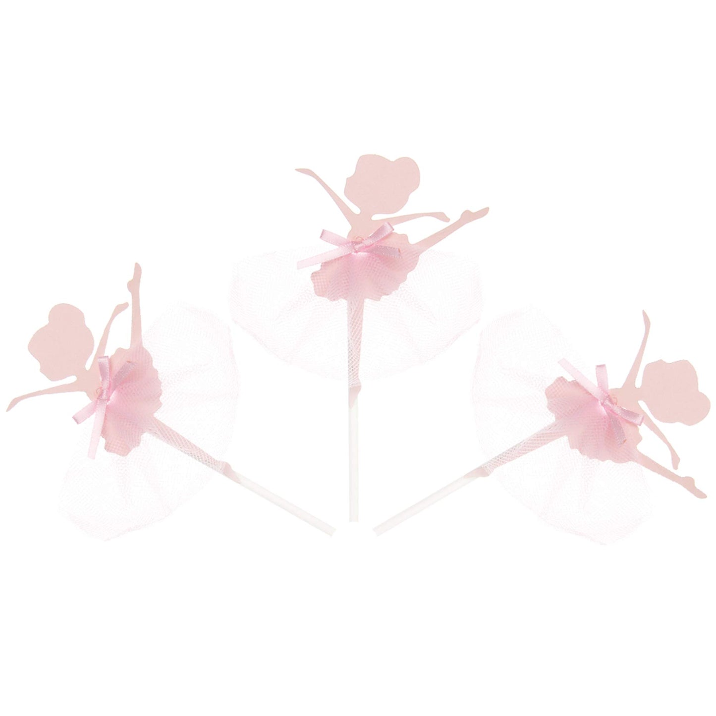 Ercadio 20 Pack Ballerina Tutu Cupcake Toppers Pink Ballet Girl Cupcake Picks Baby Shower Birthday Party Cake Decoration Supplie