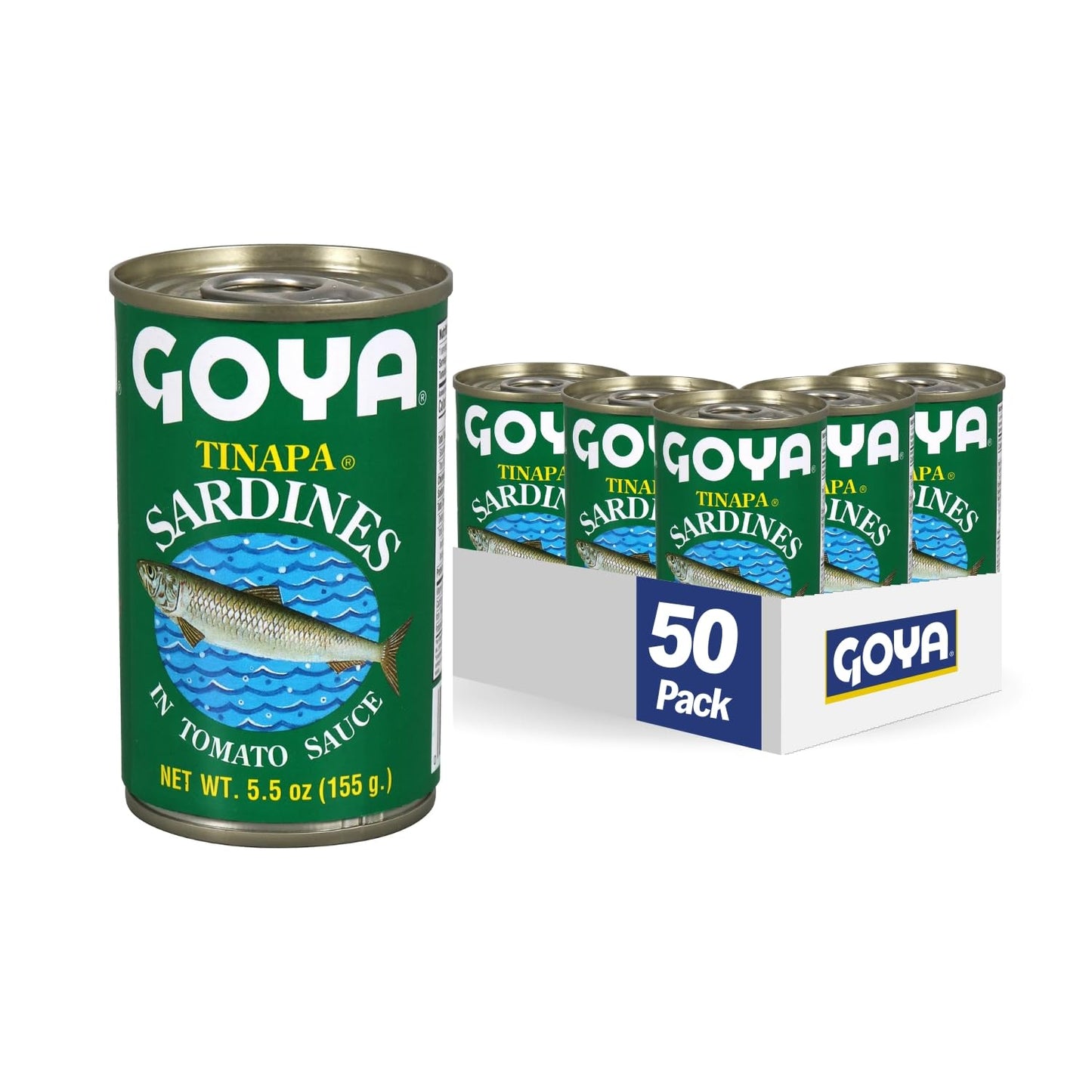 Goya Foods Sardines In Tomato Sauce, 5.5 Ounce (Pack Of 50)
