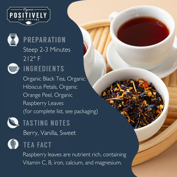 Organic Positively Tea Company, Paradise Black Tea, Loose Leaf, 16 Ounce