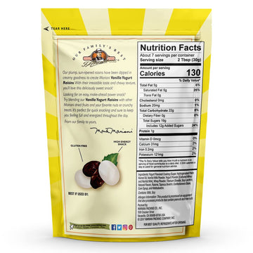 Mariani | Vanilla Yogurt Raisins | Healthy Snacks For Kids & Adults | Gluten Free Snacks | 7 Ounces (Pack Of 1) - Resealable Bag