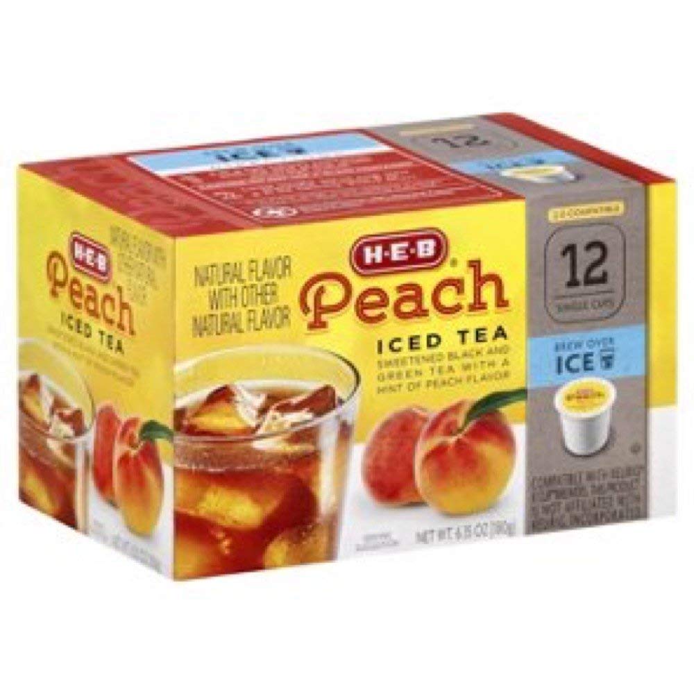 H-E-B Peach Iced Tea Single Cups, Compatible with Keurig, Pack of 2