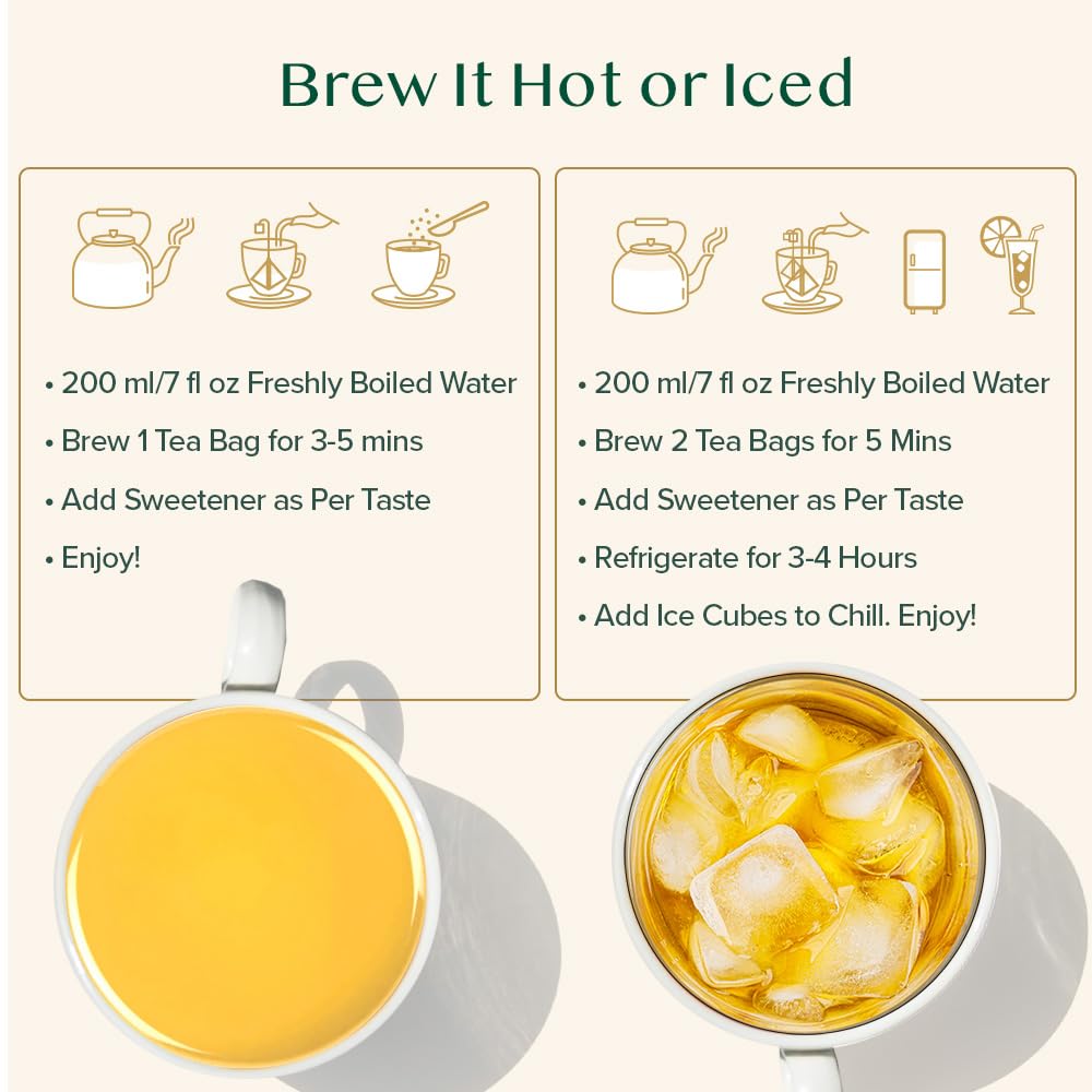 VAHDAM Organic Turmeric Ginger Herbal Tea Bags - 100 Count, Caffeine Free, Non-GMO, Savory & Spicy, Plant-Based Teabags