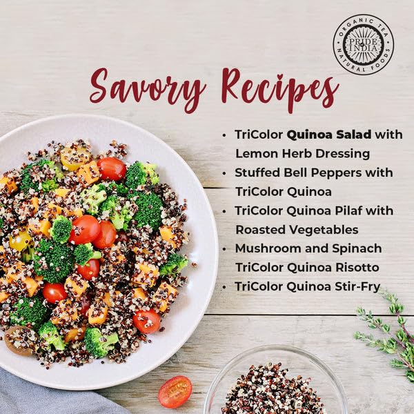 Pride Of India - Pack Of 6 - Natural Three Color Bolivian Royal Quinoa - Protein Rich Whole Grain Jar, 3 Lbs Jar