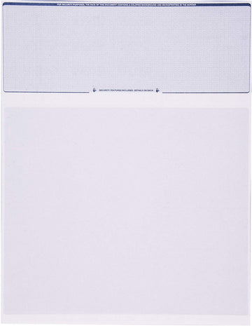 Checkomatic Computer Check Paper - 100 Pack - Top Blank Stock Checks - Security Features Laser Printer Compatible - Blue Diamon