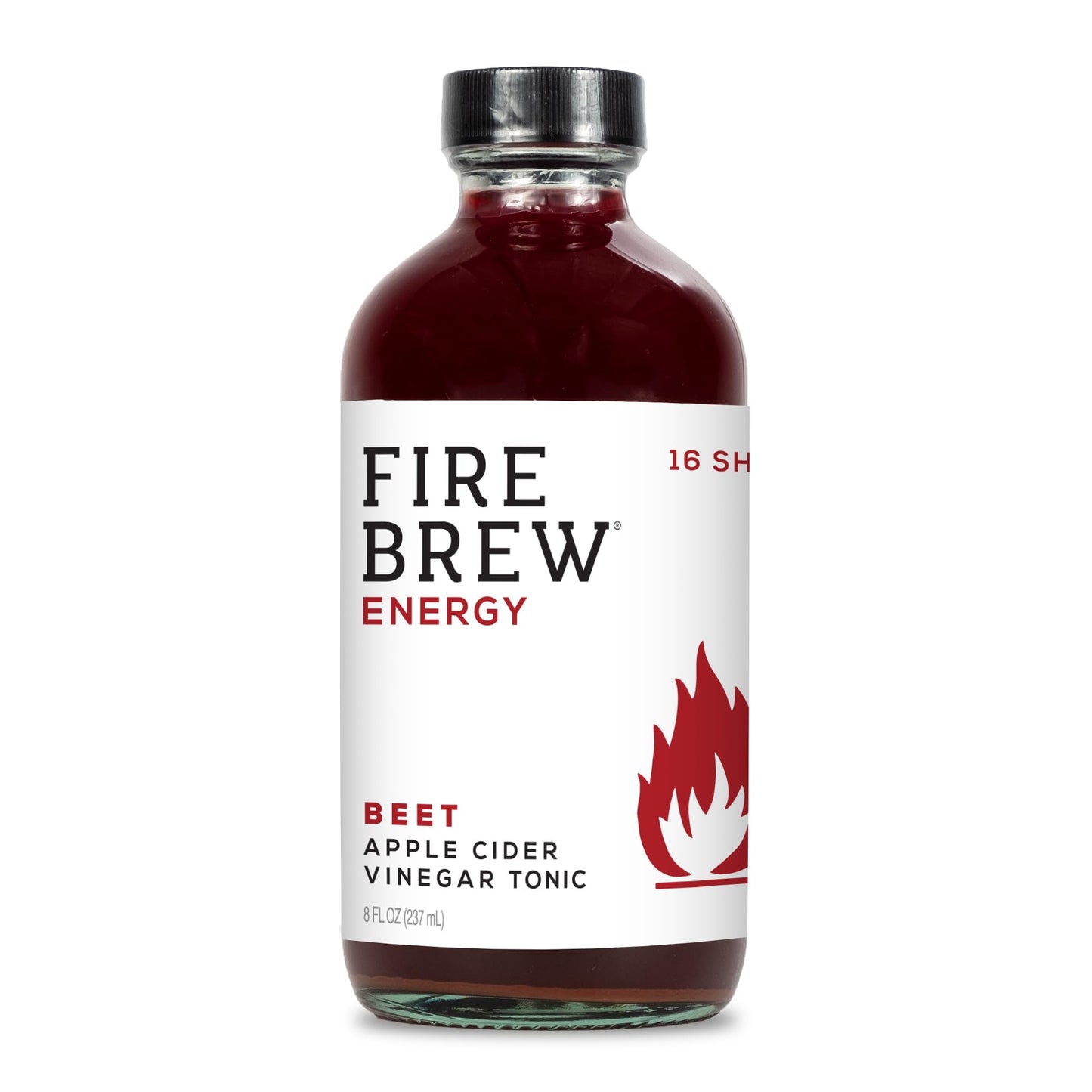 Fire Brew Energy Beet Apple Cider Vinegar Tonic – 16 Shots, 8oz, Organic Ingredients for Energy and Stamina Boost