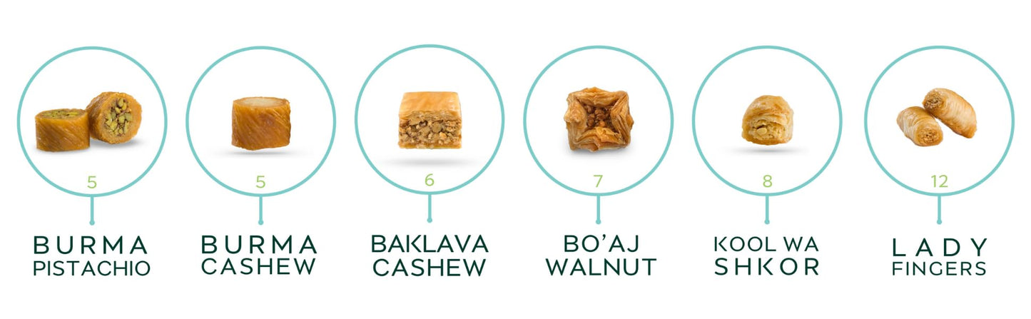 Al Bohsali 1870 - Premium Mediterranean Baklava Assorted Mix (43 Count)