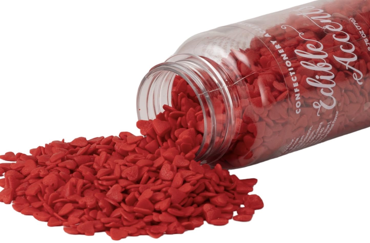 EDIBLE ACCENTS RED HEARTS- Gluten-free, Egg Free, Nuts Free, Kosher, Sprinkle Medley Mix, For Baking, Decorating, Cookies, Cupca