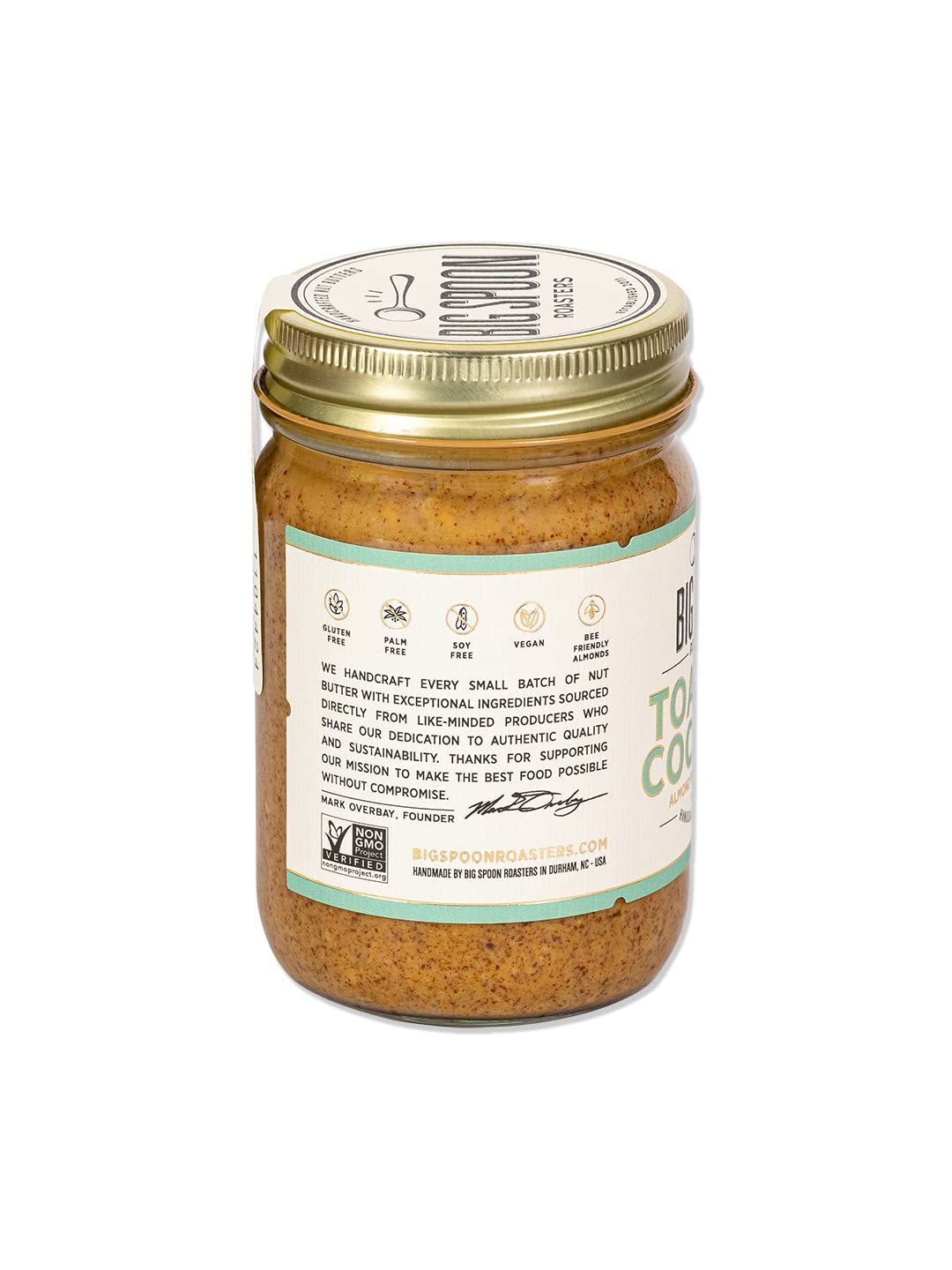 Big Spoon Roasters Toasted Coconut Almond Butter with Sea Salt - Keto Friendly, Low Sugar Almond Butter - Crunchy & Bee-Friendly