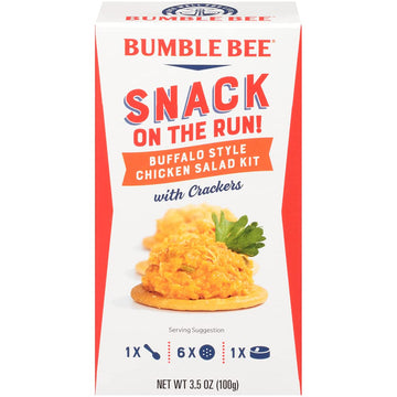 Bumble Bee Snack On The Run Buffalo Chicken Salad With Crackers Kit, 3.4 Oz (Pack Of 12) - Ready To Eat, Spoon Included - Shelf Stable & Convenient Protein Snack