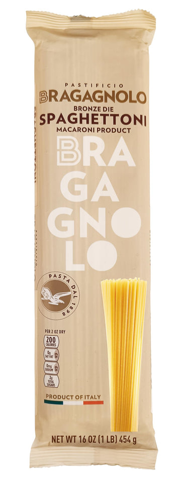 Pastificio Bragagnolo, Spaghettoni 805 Bronze-Drawn, 100% Italian Pasta, Made with Durum Wheat Semolina Flour, Non GMO (1 Pound
