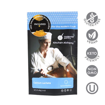 Modernist Pantry Pure Calcium Lactate - Non-GMO, Vegan, OU Kosher Certified, 400g/14oz