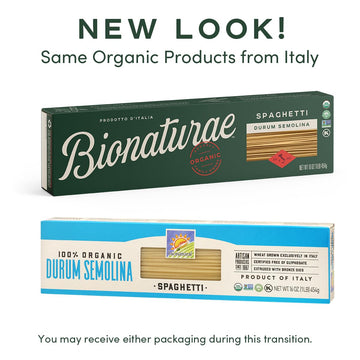 Bionaturae Spaghetti Pasta Noodles - Durum Semolina Pasta, Kosher, High Protein, Non-Gmo, Usda Certified, Durum Semolina Spaghet