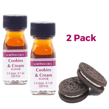 LorAnn Cookies & Cream SS Flavor, 1 dram bottle (.0125 fl oz - 3.7ml - 1 teaspoon) - 2 Pack