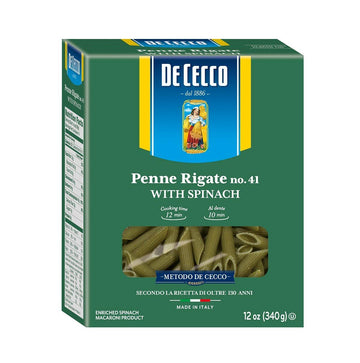 De Cecco Spinach Pasta, Penne Rigate No.41, 12 Ounce (Pack of 12)
