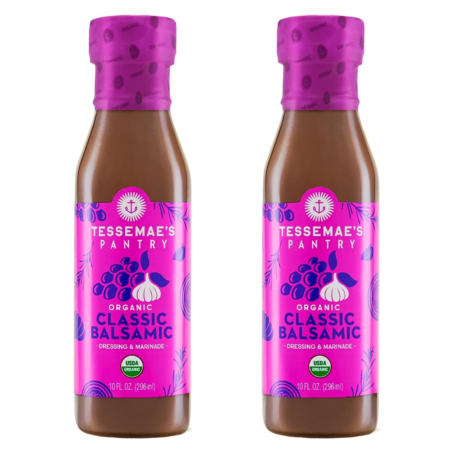 Tessemaes All Natural Salad Dressing - Fresh Flavors For Every Plate 10 Fl. Oz (2 Pack, Classic Balsamic Vinaigrette)
