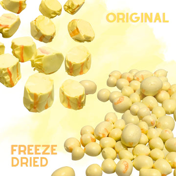 Freeze Dried Candy Banana Salt Water Taffy 2 Oz - Cut To Bite Sized Pieces - Ships In Box - Deliciously Crunchy, Intense Flavor,