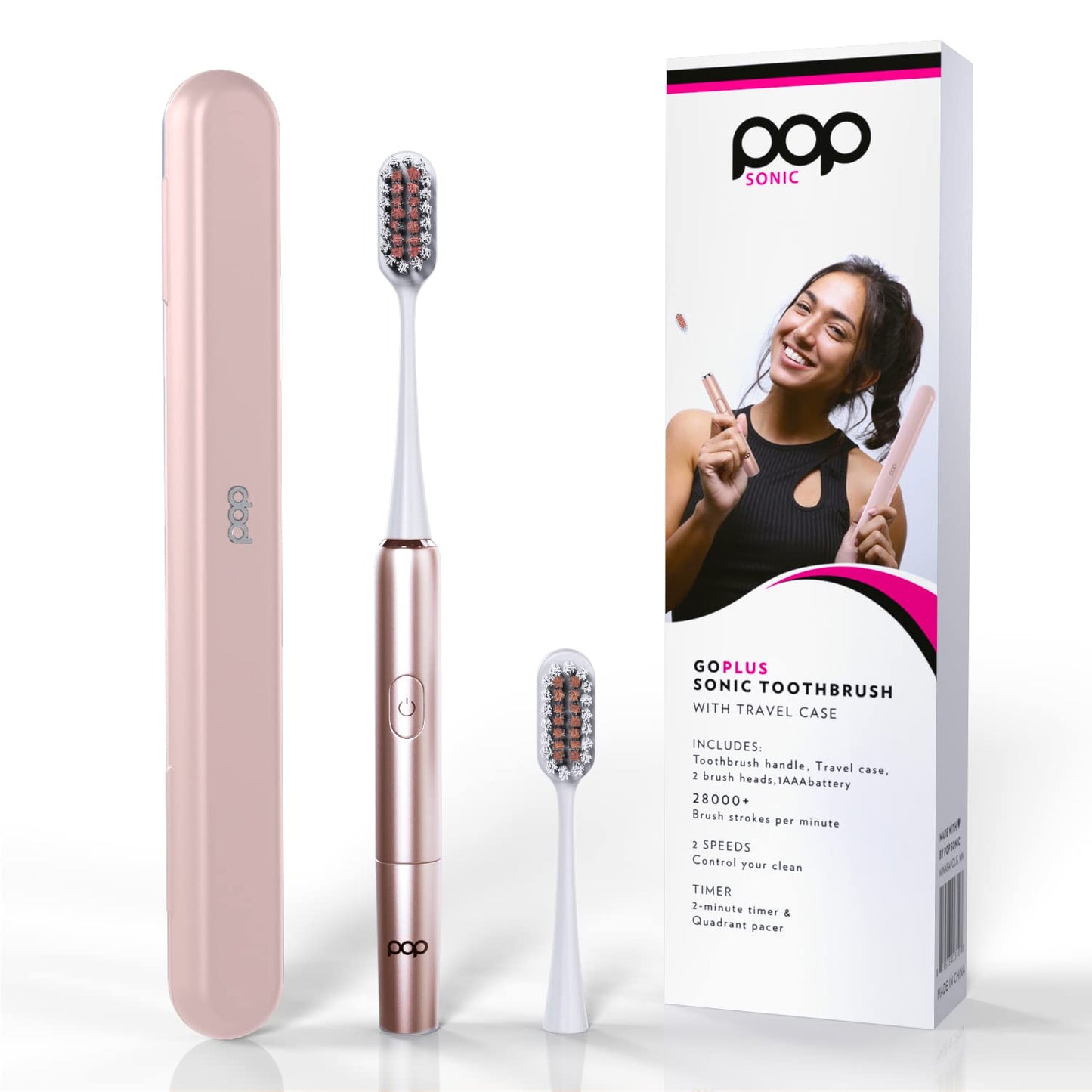 Go Plus Sonic Toothbrushes For Adults W/Electric Toothbrush Case For Adults & Kids - Sonic Toothbrush W/ 2 Speeds - 18000-24000