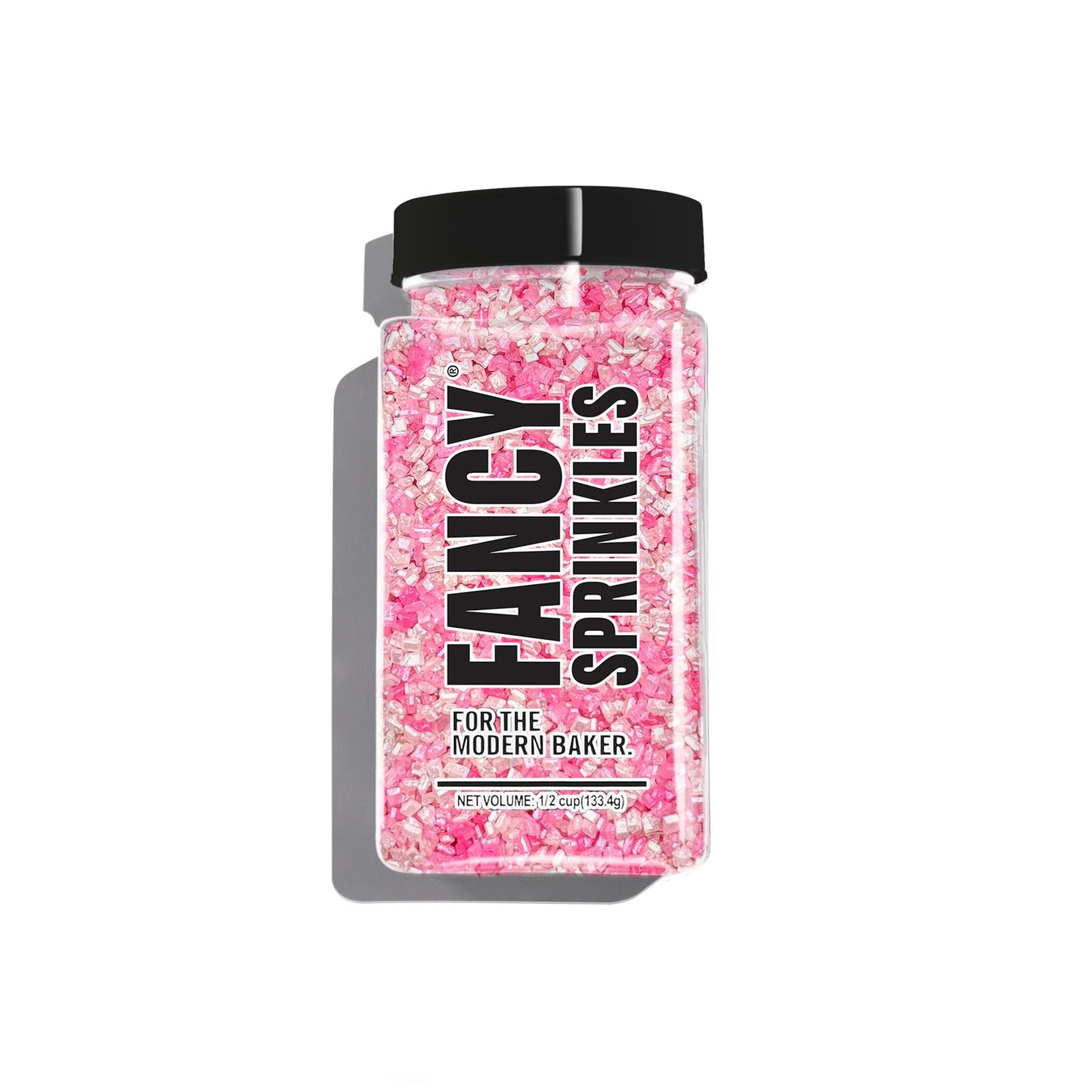 Fancy Sprinkles Fairy Floss Cotton Candy Flavored Sugar Crystals with Edible Glitter Stars, 0.5c, Pink