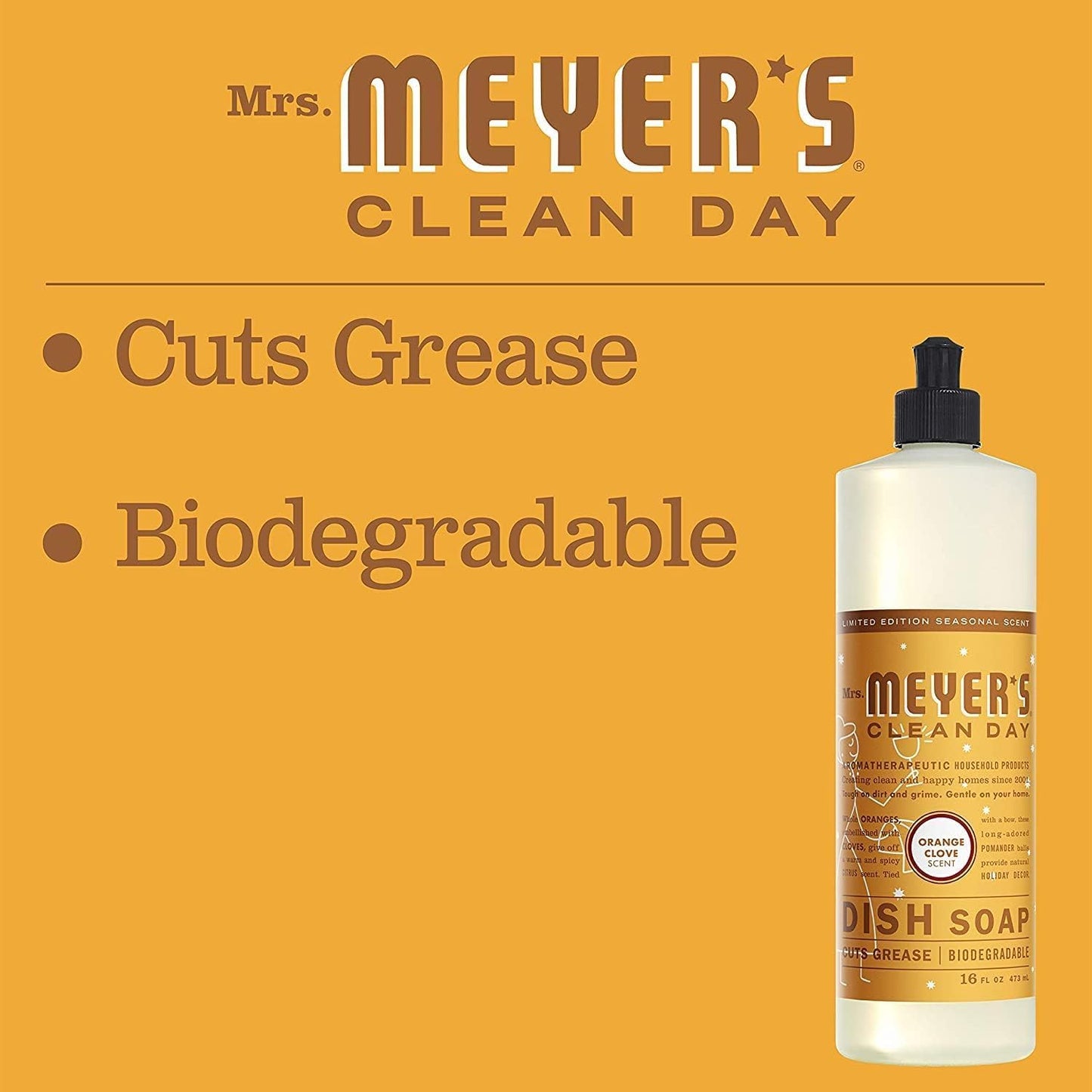 Mrs Meyers Clean Day Liquid, Orange Clove 16.0000 Oz (Pack Of 6)