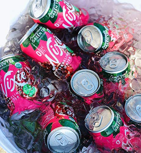 Nixie Sparkling Water Organic Pomegranate Green Tea Sparkling Water, 12 FZ