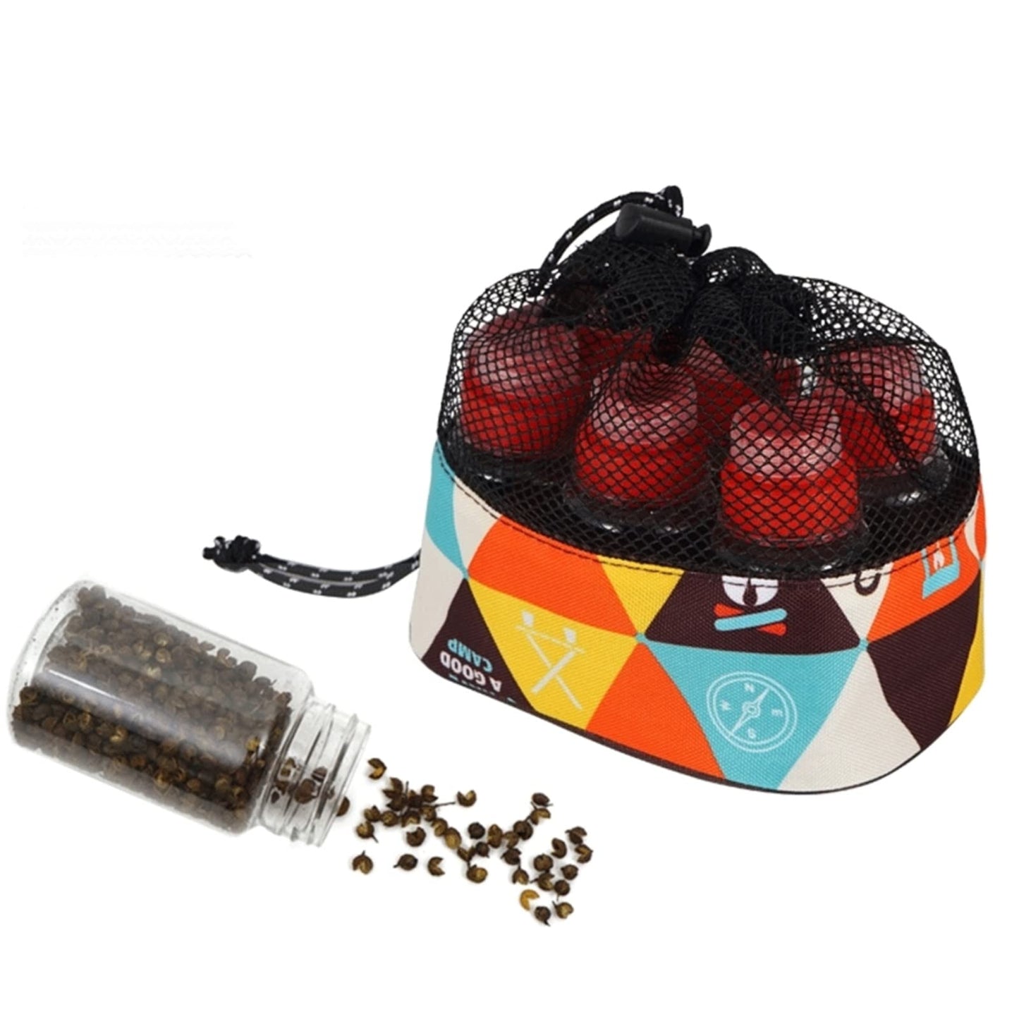 Joyeee 6 Pack Travel Spice Kit, 2.7 oz Plastic Bottles with Red Caps, BPA Free, Model 52usspicejars-04, Ideal for Sauces and Season