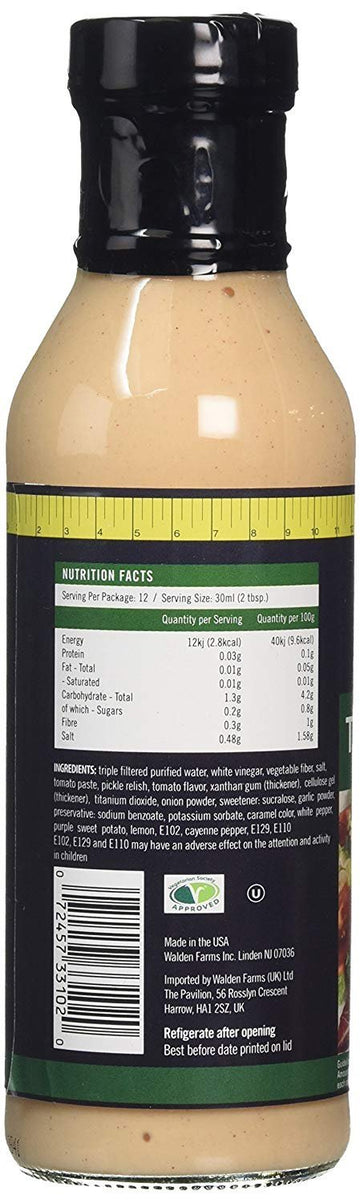 Walden Farms Sugar Free Thousand Island Dressing, 12 Fl Oz (Pack Of 6)