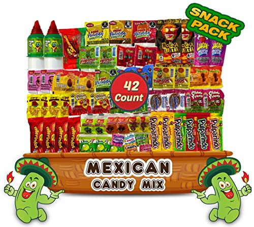 Lookon Mexican Candy (42 Count) Assortment - Mexican Candies Snacks - Dulce Mexicanos Surtidos Variety Of Spicy Sweet & Sour