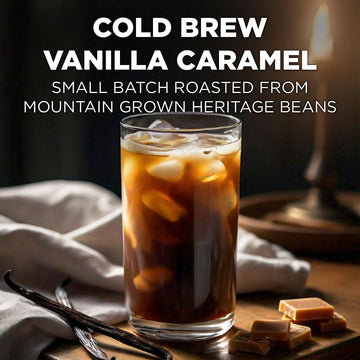 Maud'S Vanilla Caramel Cold Brew Coffee Pods, 18 Ct | Cold Bew Vanilla Caramel Flavor | 100% Arabica Dark Roast Coffee | Solar E