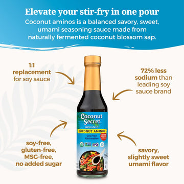 Coconut Secret Organic Coconut Aminos Variety 3 Pack - Soy Free, Low Sodium, Gluten-Free, 10 Fl Oz (Pack of 3), Brown