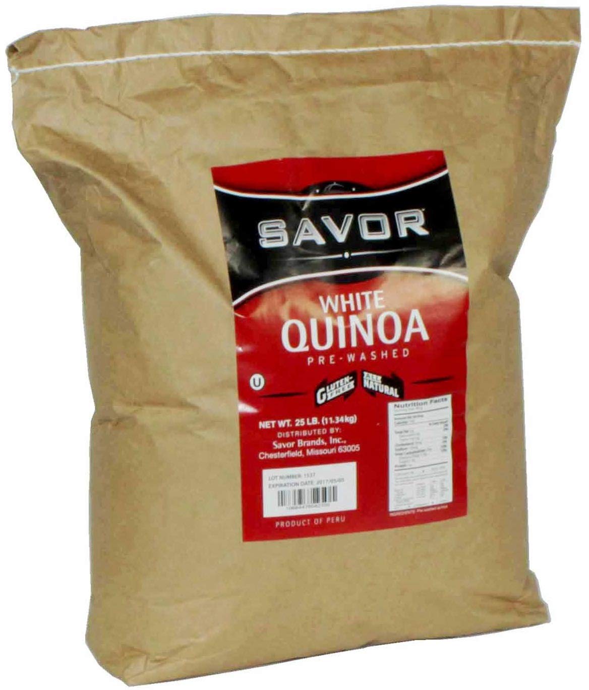 Savor Imports White Quinoa, 25 Pound - 1 each.