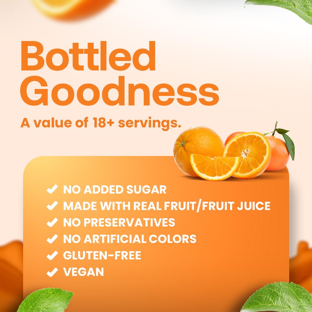 Dr. Smoothie 100% Crushed Orange Tangerine - No Added Sugar, Made With Real Fruits/Fruit Juice - Vegan, No Artificial Colors Or