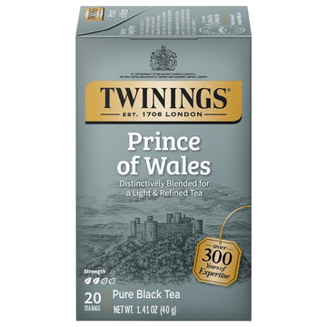 Twinings Prince Of Wales Tea - Classic, Mellow Caffeinated Black Tea Bags Individually Wrapped, 20 Count