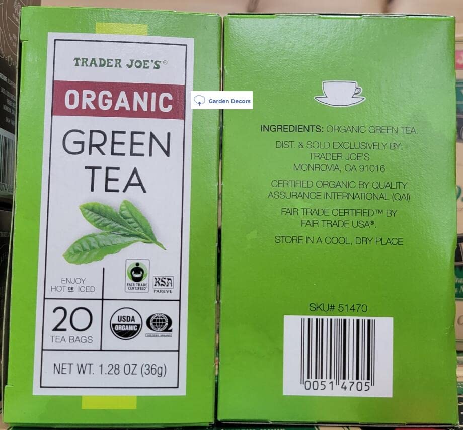 Trader Joes Organic Green Tea 1.28oz 36g (Two Boxes)