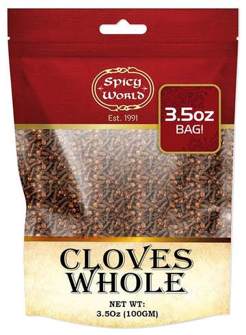 Whole Cloves 3.5 Oz Bag - Great For Foods, Tea, Pomander Balls, And Even Potpourri - By Spicy World