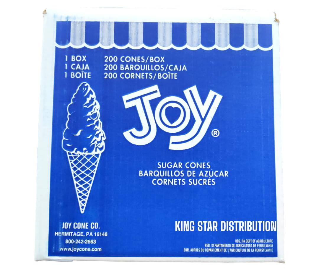 Generic Joy #310 sugar ice cream cone. 200 Ct. Sugar cones For Ice Cream. This cone is fresh, crispy, and crunchy, making it a g