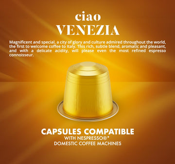 Caffè Borbone Ciao Venezia Aluminum Capsules Compatible With Nespresso Original Machines, Medium Roast, 100 Count