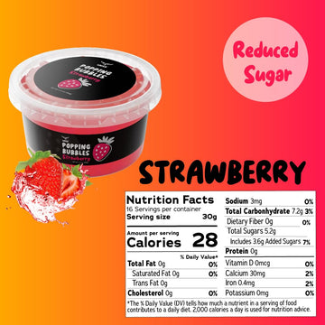 Strawberry Popping Boba Pearls, Premium Boba Popping Pearls With Real Fruit Juice, Bursting Boba Pearls Popping Bubbles Instant