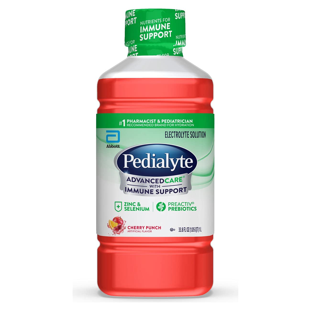 Pedialyte AdvancedCare Cherry Punch Electrolyte Solution, 33.8 Fl Oz Bottle