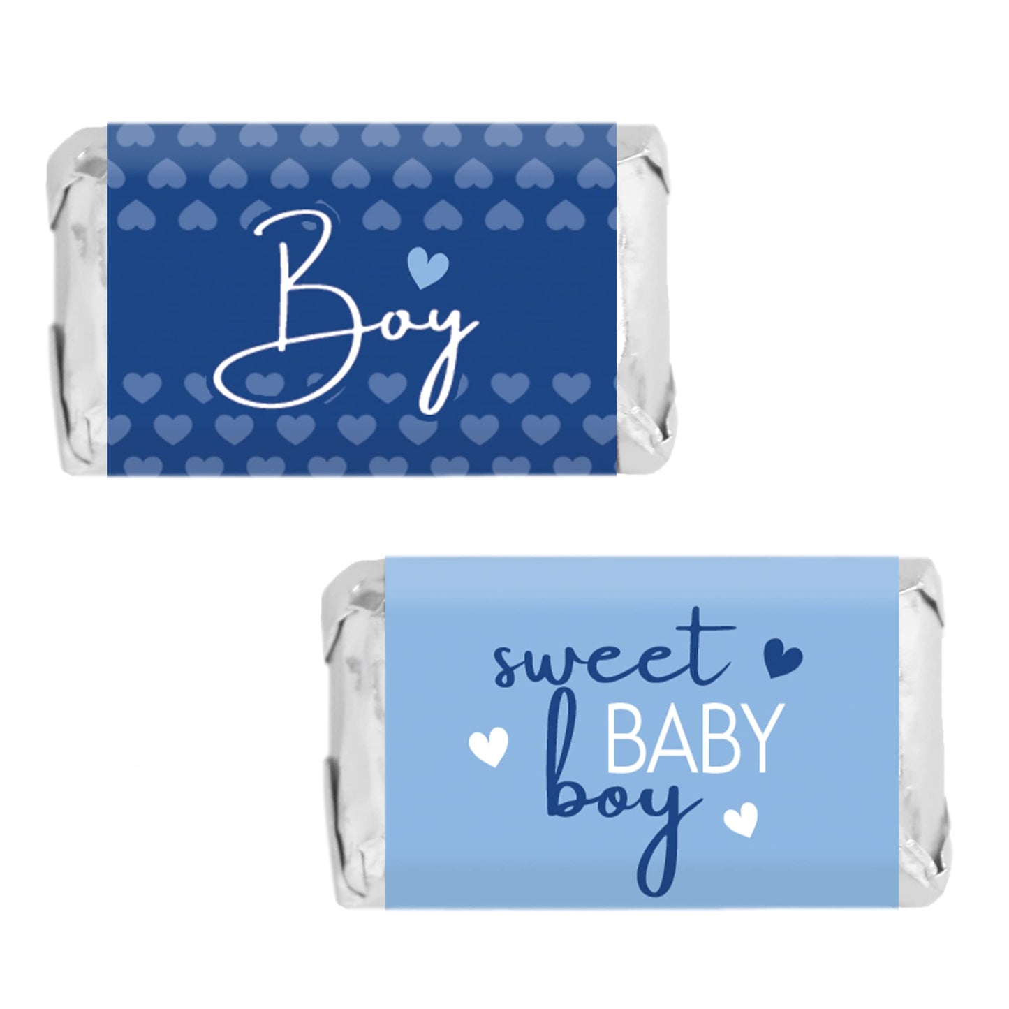 Blue ItS A Boy Baby Shower Wrappers For Mini Chocolate Bars Sweet Baby Boy Party Favor Candy Labels - 42 Count