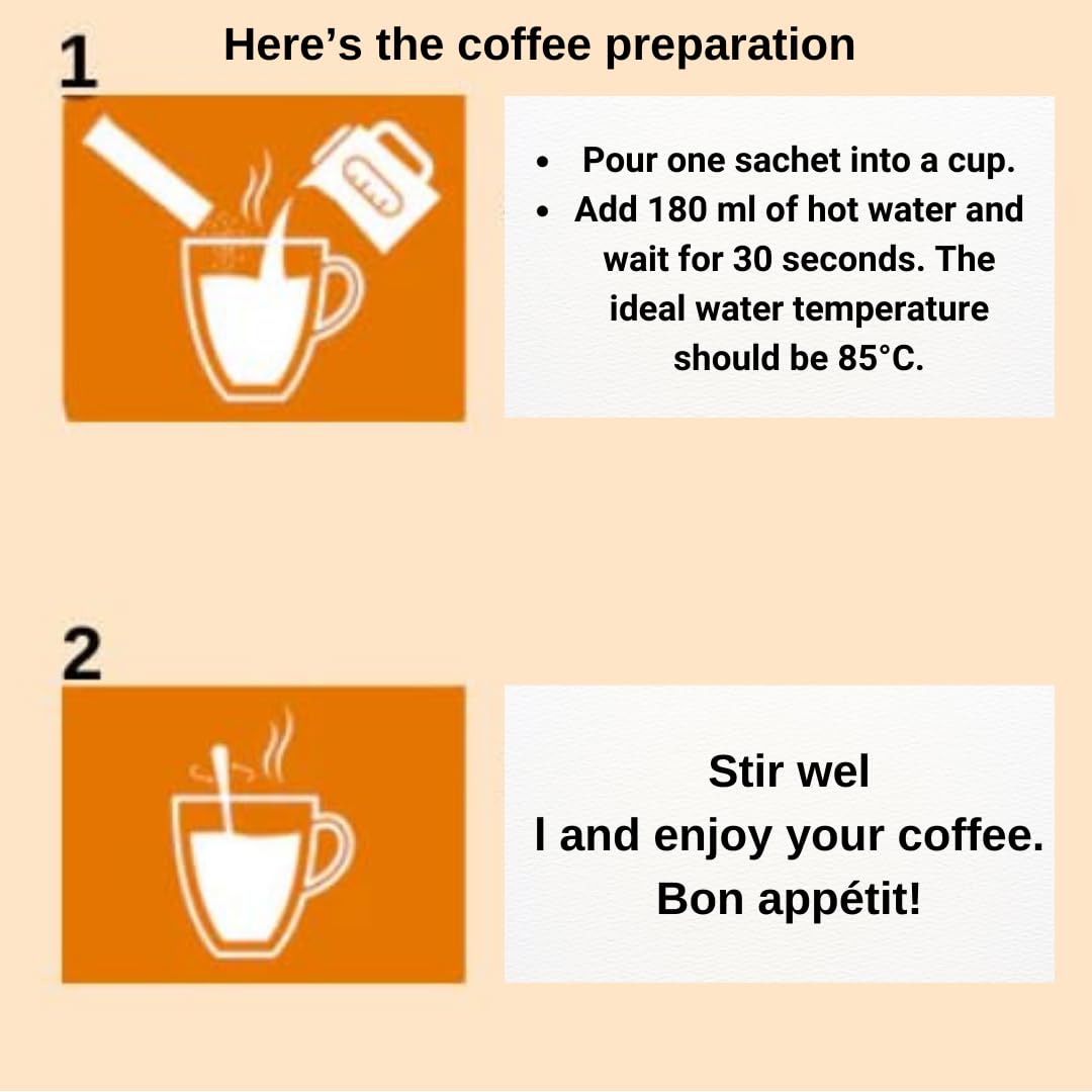 Caramel Latte Instant Coffee, Premium Coffee Blend,1 Box Contains 10 Packets And 1 Agade Coffee Spoon (1 Box (10 Packets), Caram