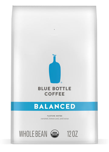 Blue Bottle Coffee Whole Bean Organic Coffee, Medium Roast, 12 oz Bag, 6 Pack - Balanced Flavor for Coffee Lovers
