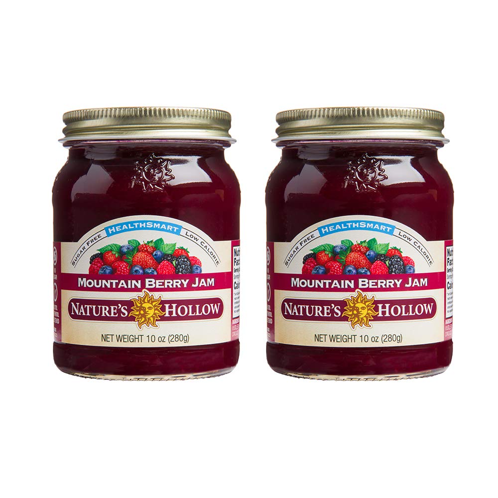 Natures Hollow Mountain Berry Jam: Sugar Free Jam and Preserves, Low Cal, Non GMO, Keto Jam, Vegan, Gluten Free, and Diabetic F