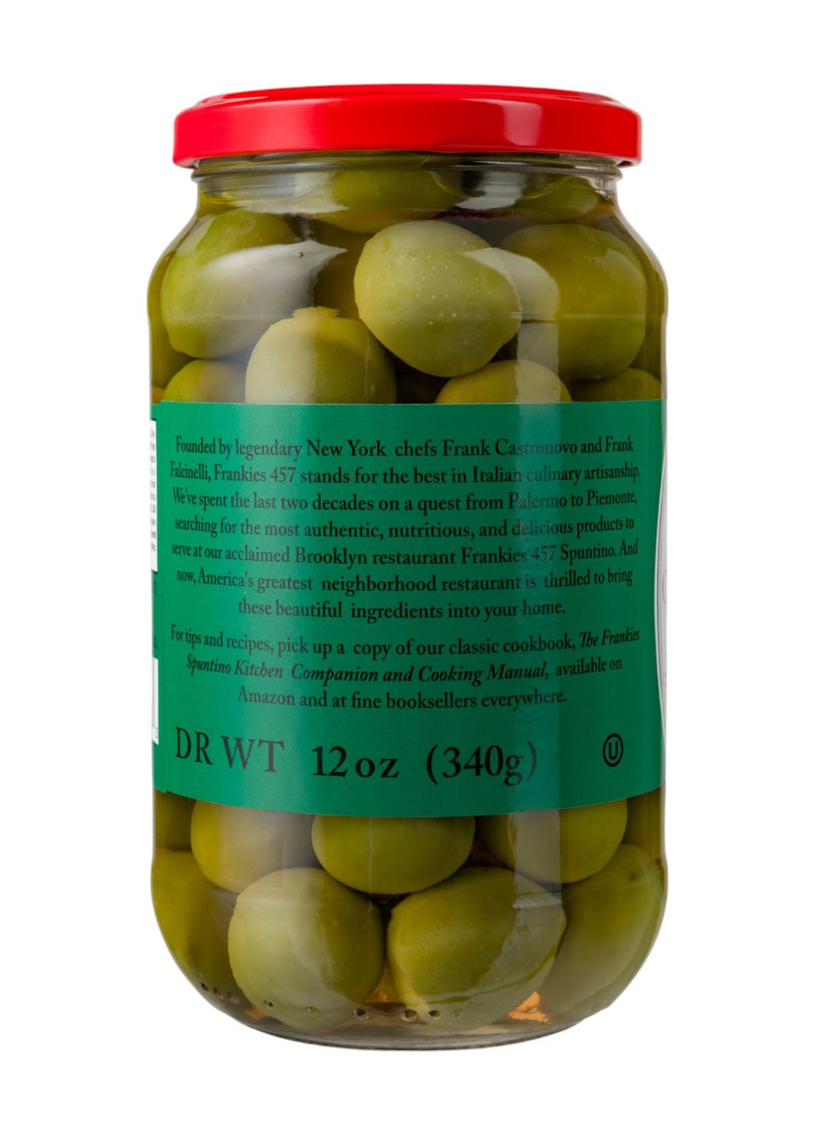 Frankies 457 Whole Castelvetrano Olives - Authentic Sicilian - Product Of Italy - Enhanced Handpicked Imported Italian Olives - Great For Every Occasion - 12 Oz Jar