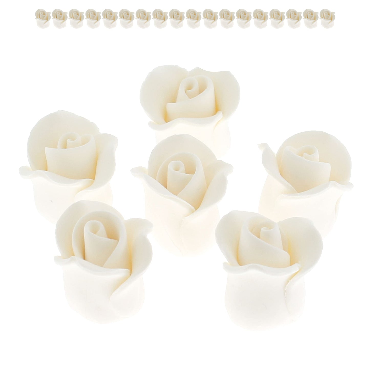 Global Sugar Art Edible Rose Sugar Cake Flowers, White Unwired, Very Small, 18 Count By Chef Alan Tetreault