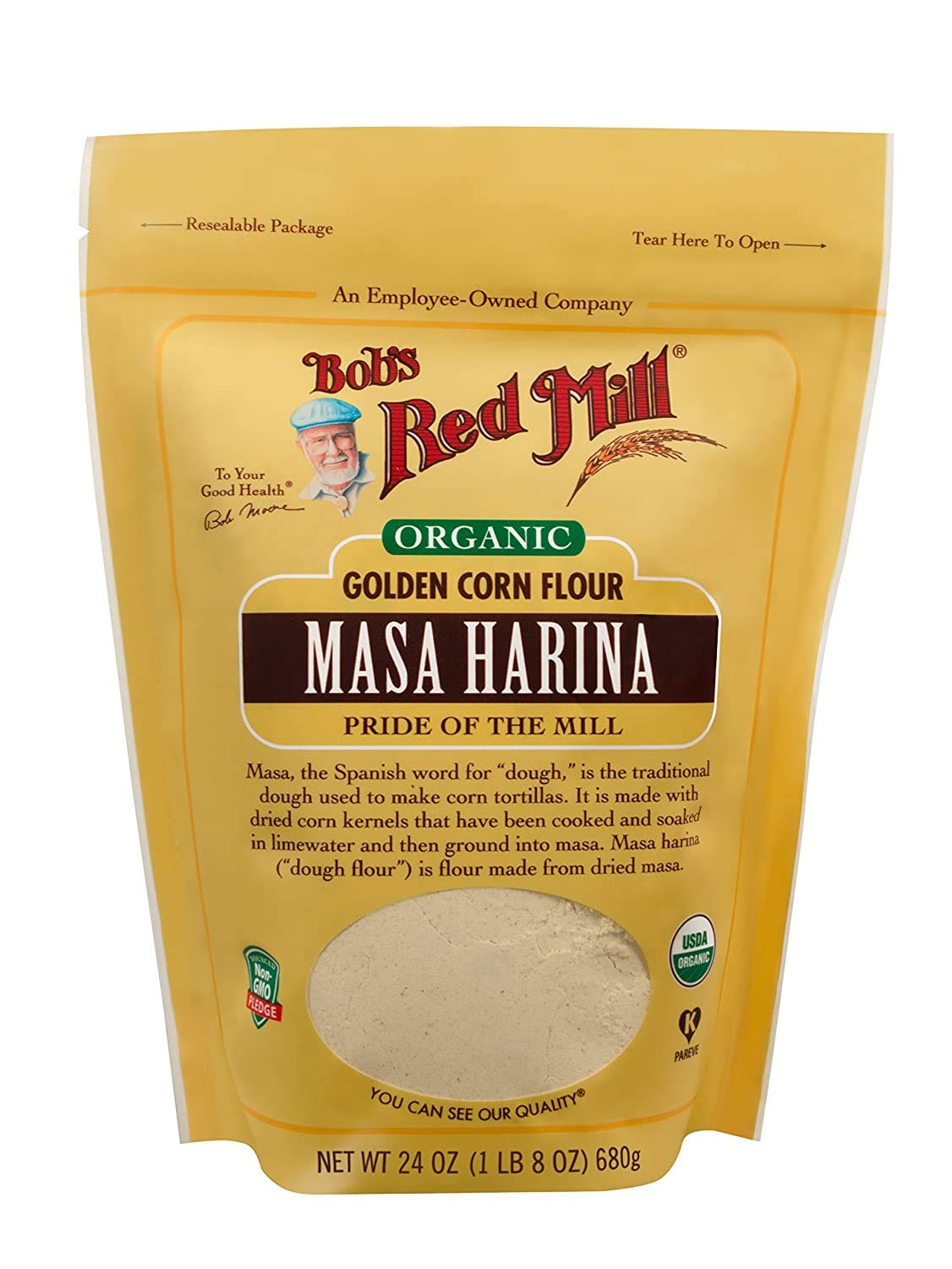 Bob s Red Mill Organic Masa Harina Corn Flour 24 Ounce (Pack of 2)